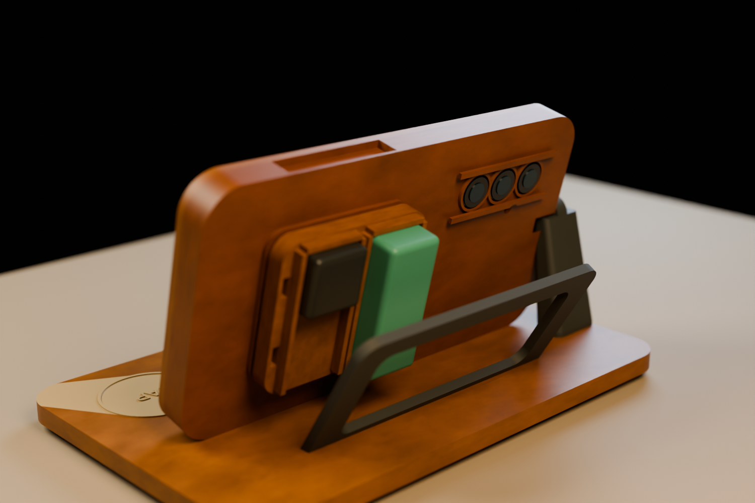 Rear view of the Atlas A16 bamboo enclosure with modular sensor backpack