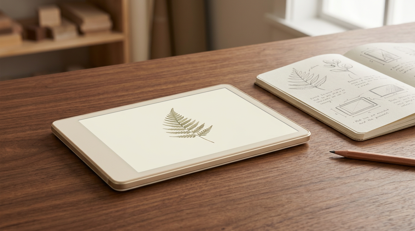 Ægis prototype on workshop desk with sketches